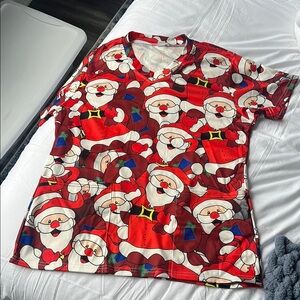 Santa Claus Scrub Top